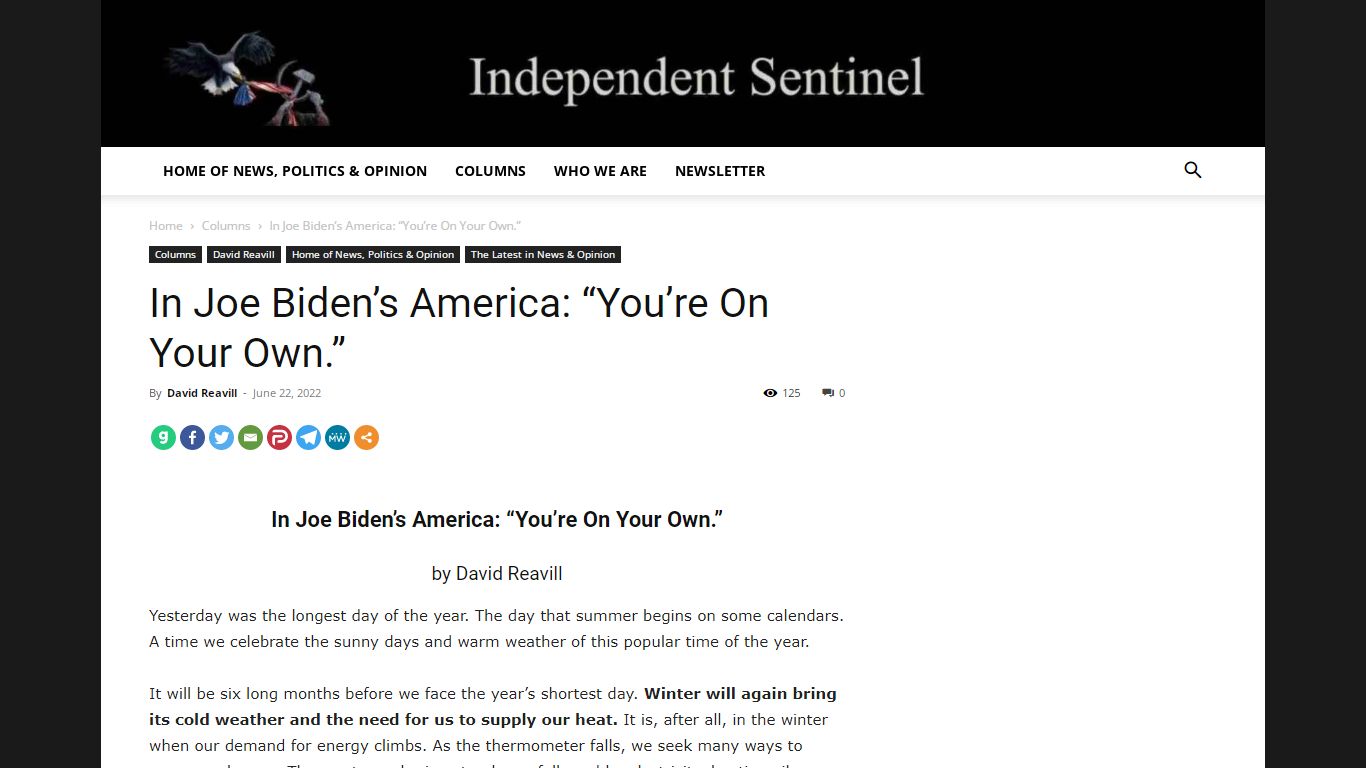 In Joe Biden's America: “You're On Your Own.”